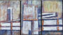 Untitled, mixed media on wood (Triptych, Acrylic), 14x26